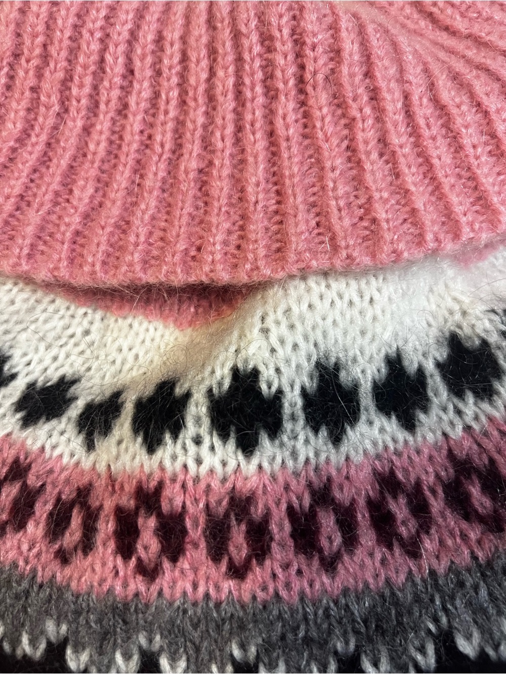 Simons Acrylic Mohair Blend Fair Isle Turtleneck Cottagecore Sweater-M - Picture 11 of 14